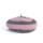 welniany-beret-pasiak-2 sivý, ružový