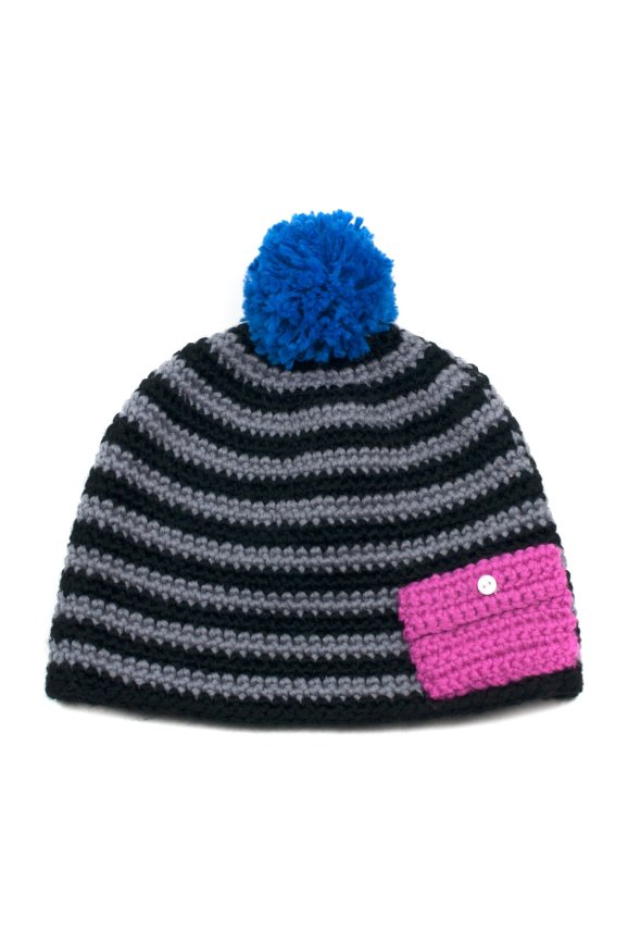 Czapka Kieszonka - czarny, szary