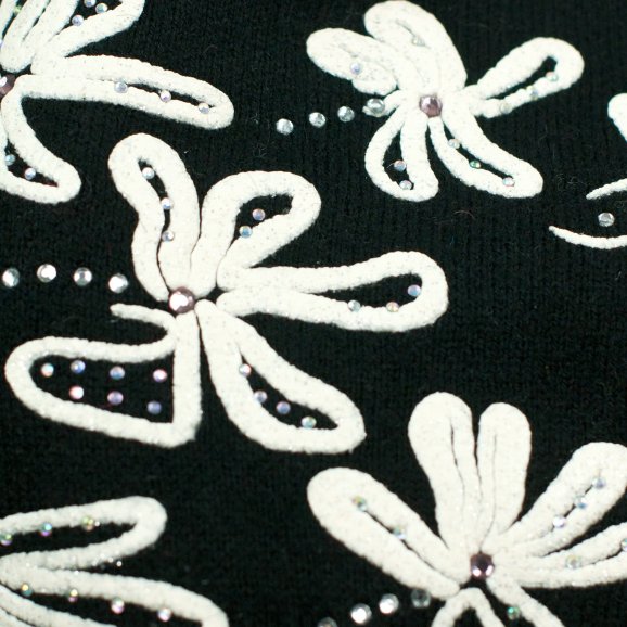 Czapka Lodowe Kwiaty - czarny