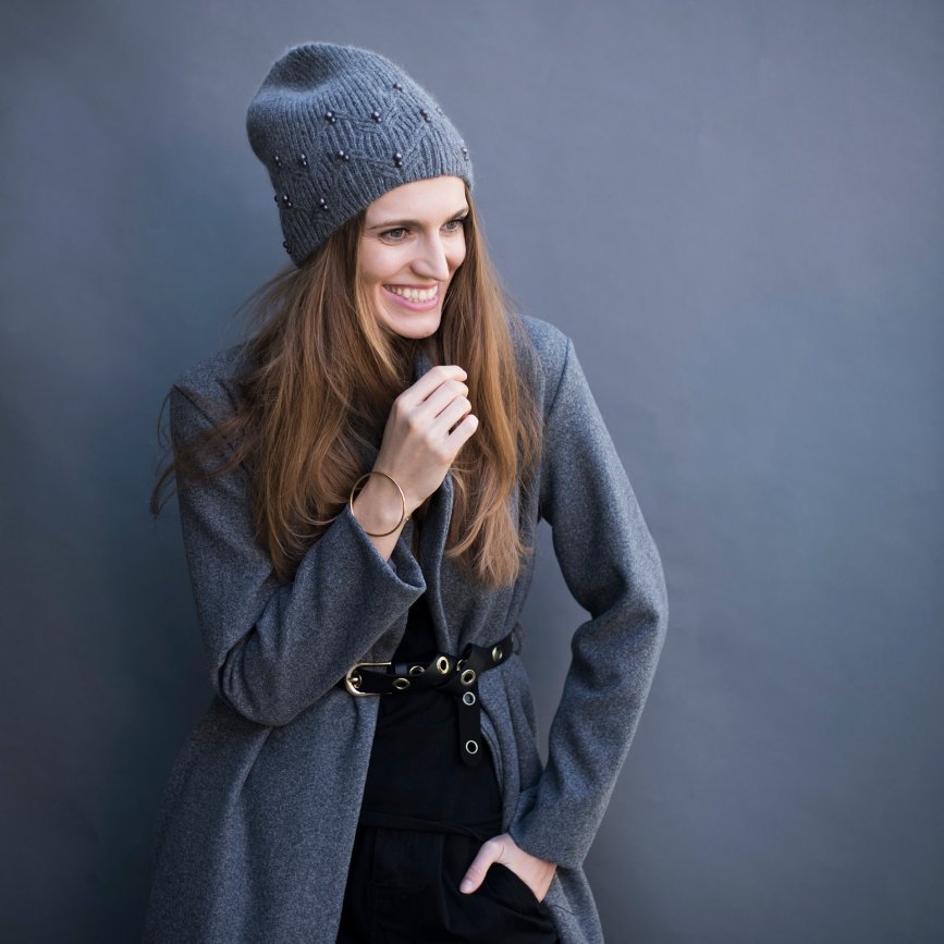 Czapka White Pearl - szary