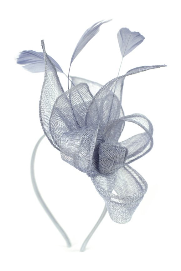 Fascynator Stylish Bow - jasny szary