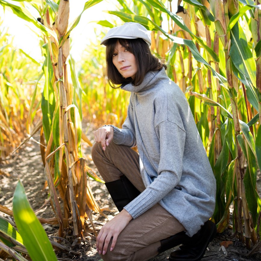 Kaszkiet Charles - jasny beżowy , jasny szary