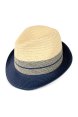 Summer hat - light beige, blue