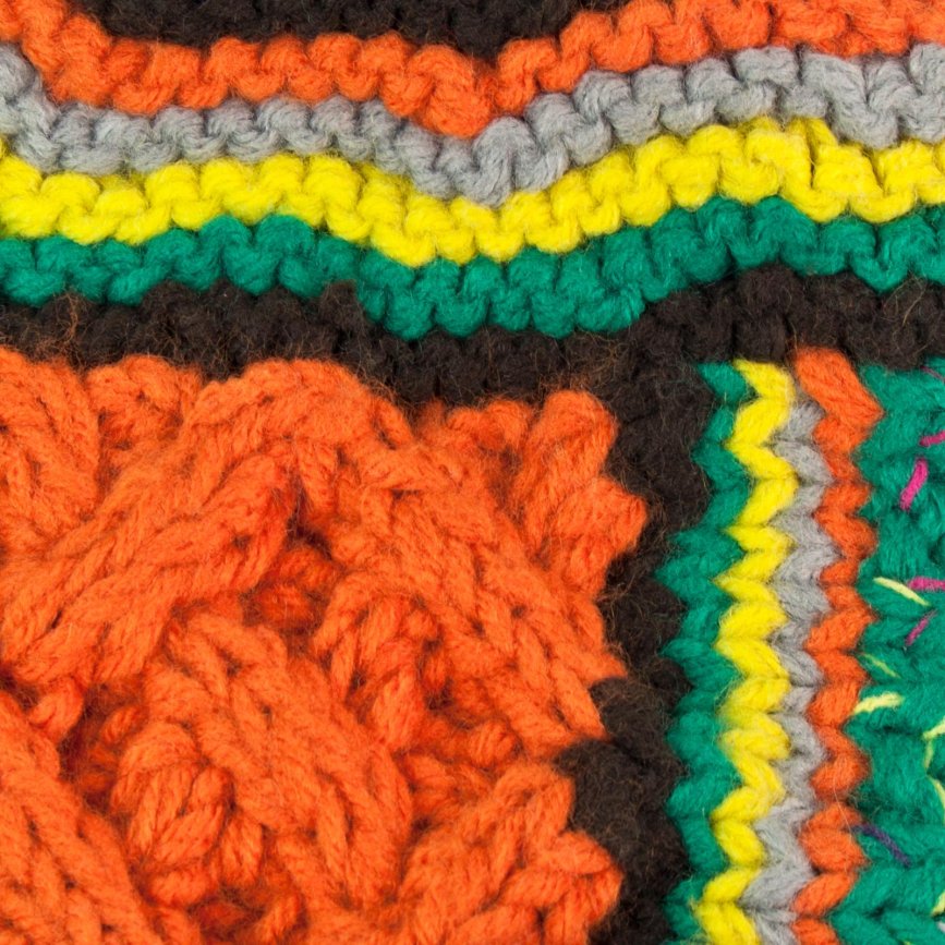 Czapka Zimowe Sny - ciemny brązowy, pomarańczowy