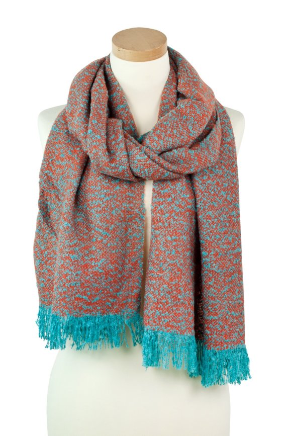 Scarf - teal, orange