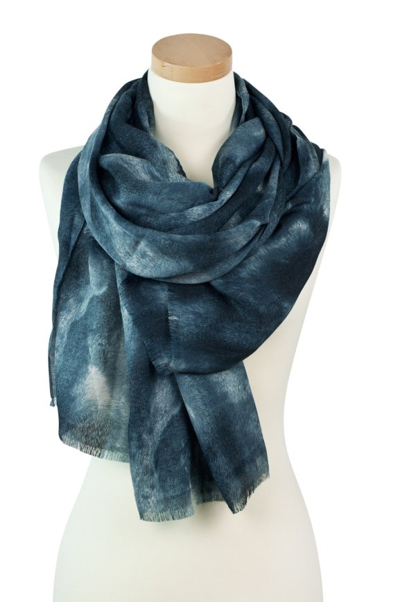 Szal Plamiasty - niebieski