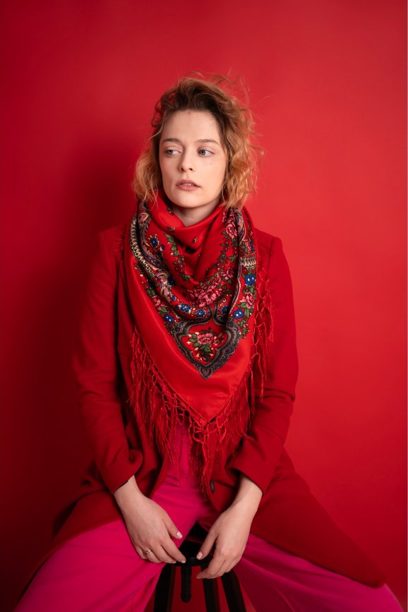 Chusta Słowianka - czerwony