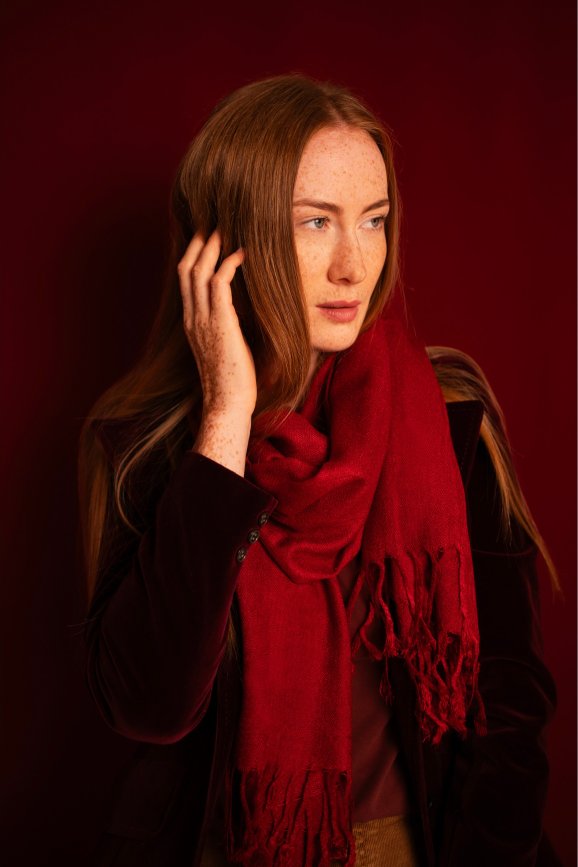 Szal Simply Classic - bordowy