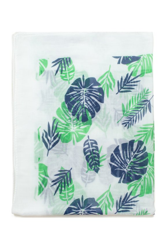 Scarf - white, green