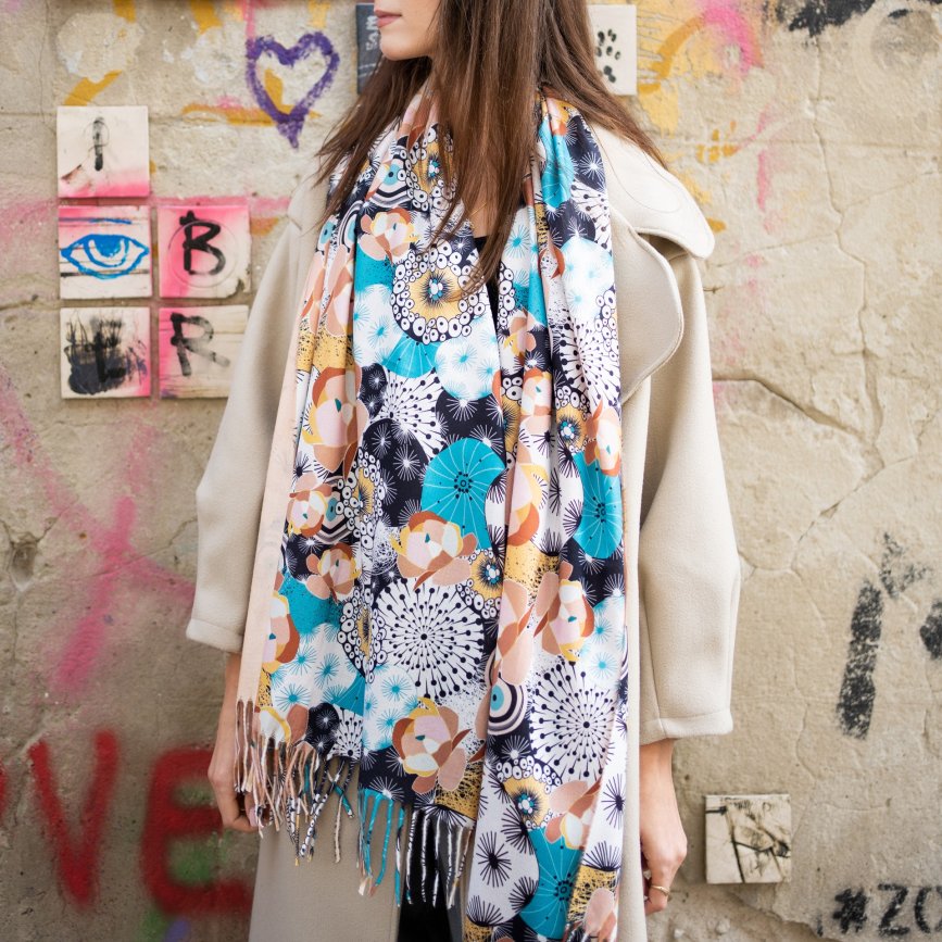 Szal Floral Abstract - multikolor