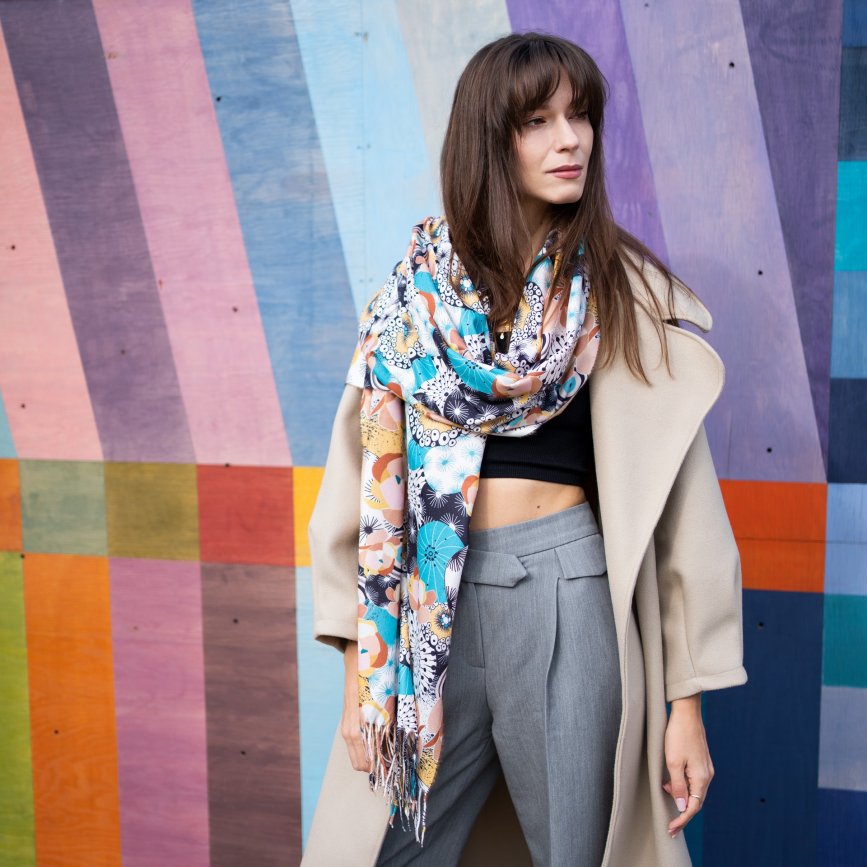 Szal Floral Abstract - multikolor