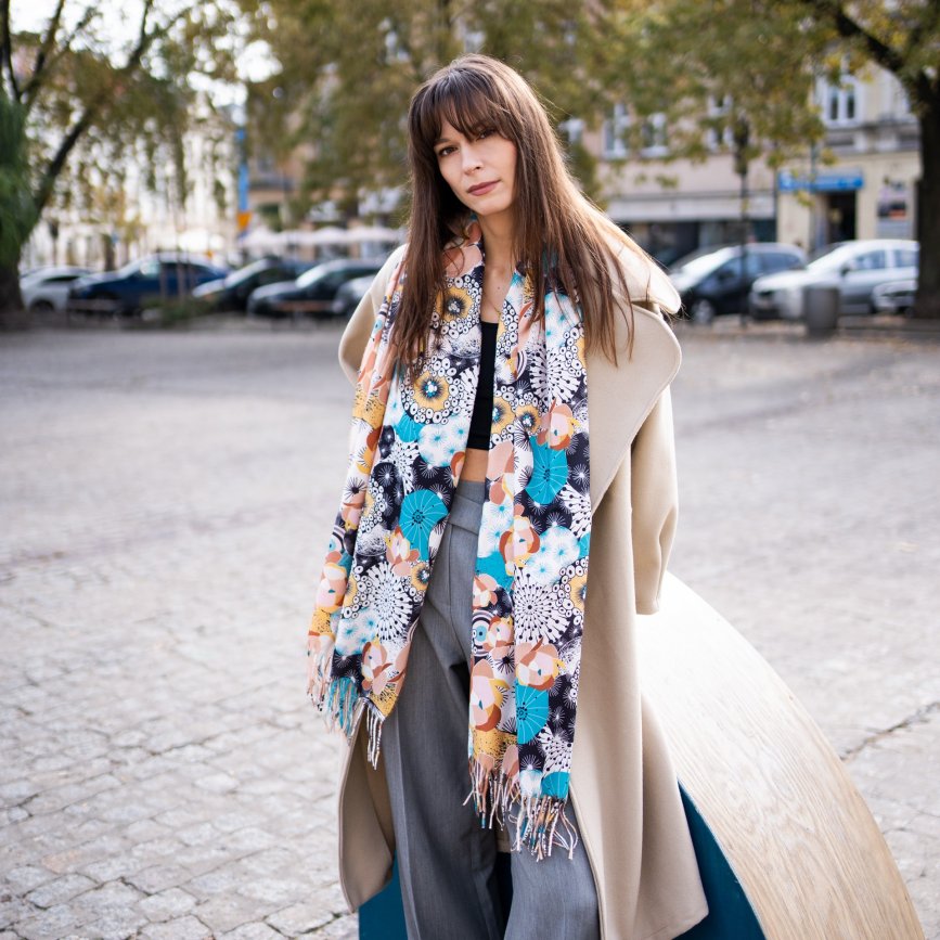 Szal Floral Abstract - multikolor