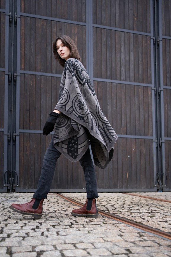 Ponczo Paisley Winter