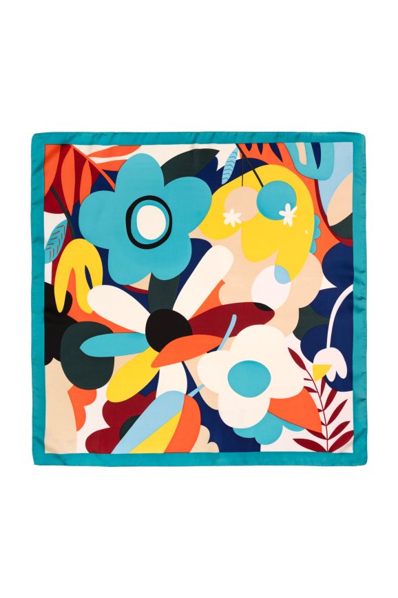 Apaszka Satin Jungle - turkusowy