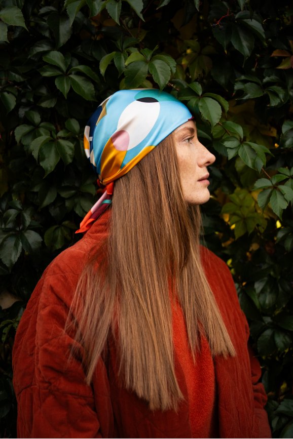 Apaszka Satin Jungle - turkusowy