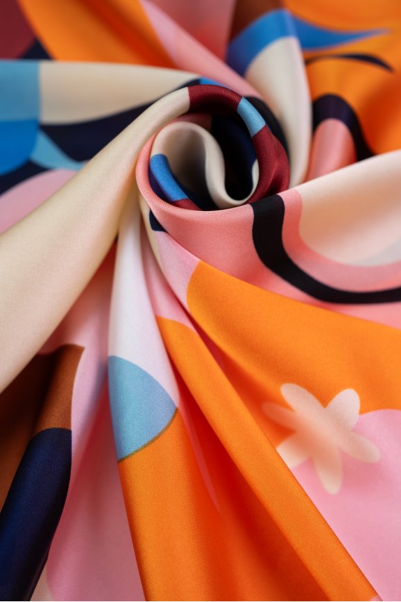 Apaszka Satin Jungle - bordowy