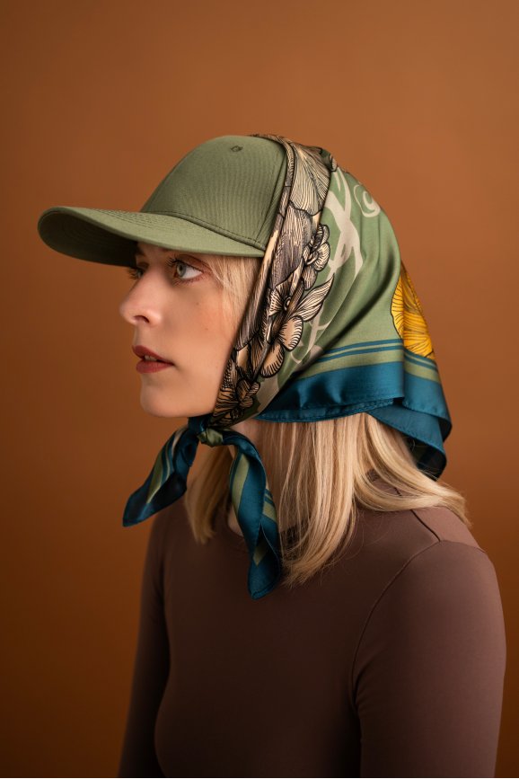 Apaszka Nellis - morski, khaki