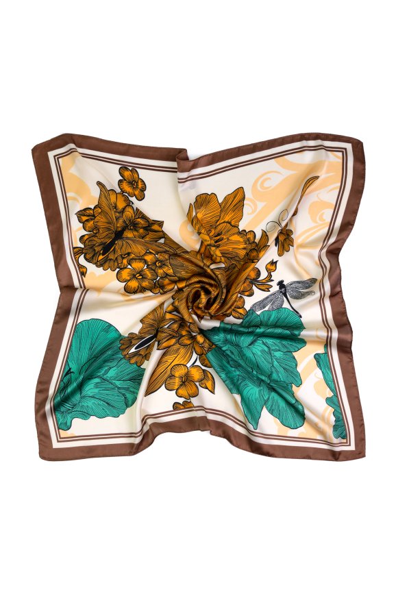 Apaszka Nellis - brązowy, pomarańczowy