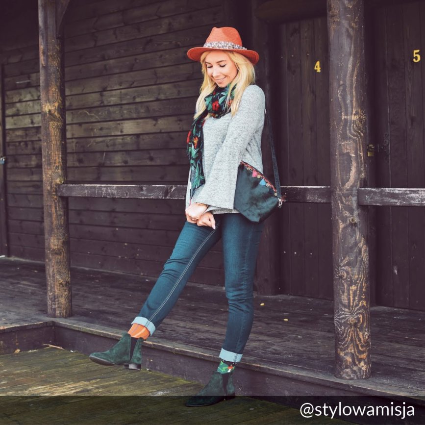 Torebka Velour Spirit - butelkowa zieleń